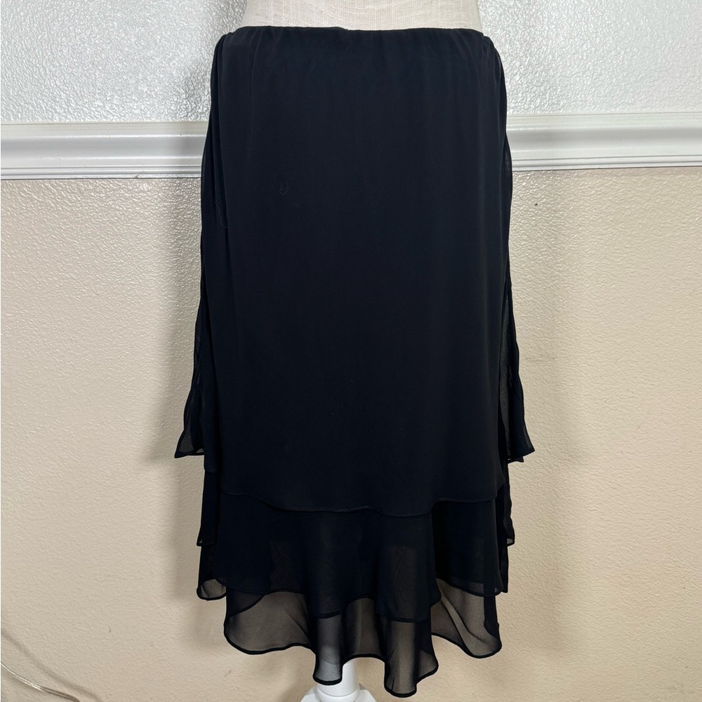 Vintage Alex Evenings Black Midi A-Line Skirt